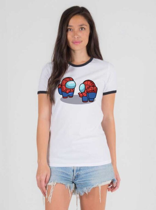 Among Us Spider-Sus Spiderman Impostor Ringer Tee