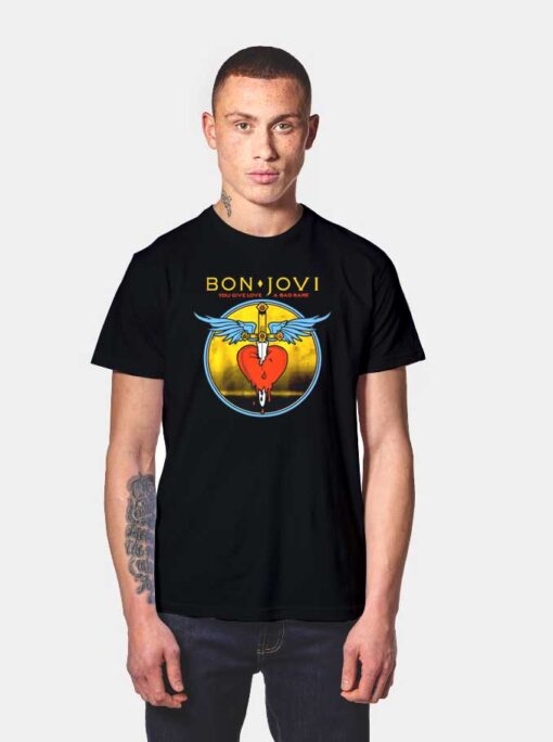 Bon Jovi You Give Love Bad Name Logo T Shirt