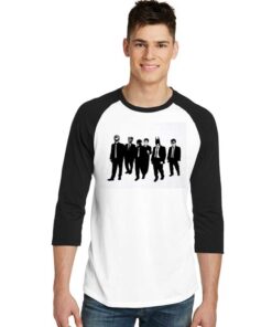 DC Characters At Justice League Raglan Tee