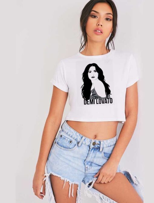 Demi Lovato Black Hair Painting Crop Top Shirt