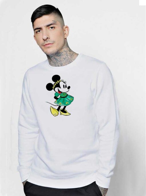 Disney Minnie Mouse Shamrock Dress Sweatshirt