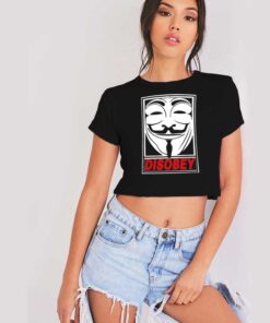 Disobey Anonymous Mask Crop Top Shirt