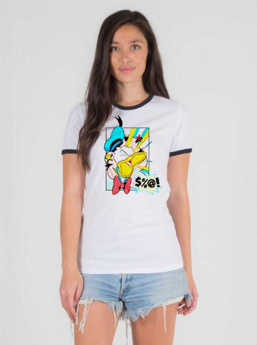 Donald Duck Angry Disney Vintage Ringer Tee