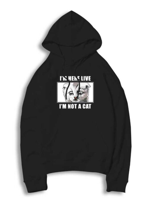 I'm Here Live I'm Not A Cat Picture Hoodie