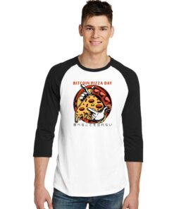 Japanese Bitcoin Pizza Day Raglan Tee