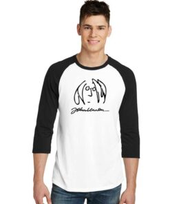 John Lennon Line Art Sign Raglan Tee