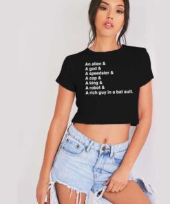 Justice League Member Species Crop Top Shirt