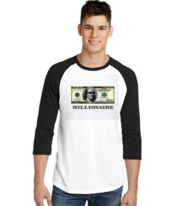 Millionaire Dollar Thug Life Glasses Raglan Tee