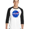 Nasa Not Flat We Checked Logo Raglan Tee