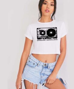 Original Download Retro Cassete Tape Crop Top Shirt