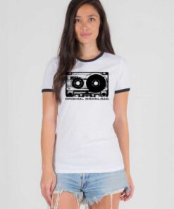 Original Download Retro Cassete Tape Ringer Tee