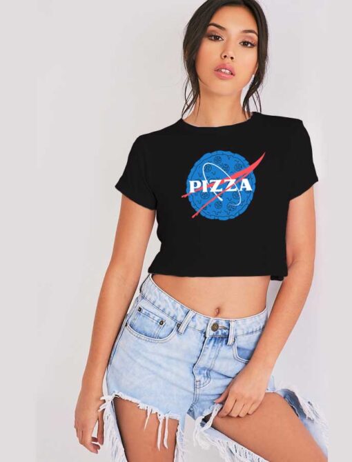 Pizza Nasa Blue Logo Crop Top Shirt