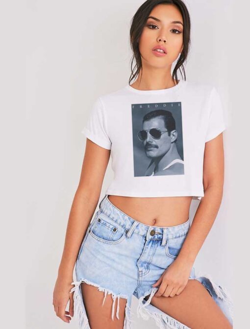 Queen Freddie Mercury In Shades Photo Crop Top Shirt