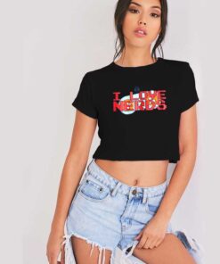 Retro I Love Nerds Quote Crop Top Shirt