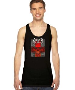 Slayer Bloody Flag Skull Cross Tank Top