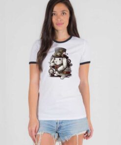 Steampunk White Rabbit Magician Ringer Tee