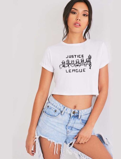 The Justice League Ugly Drawing Crop Top Shirt