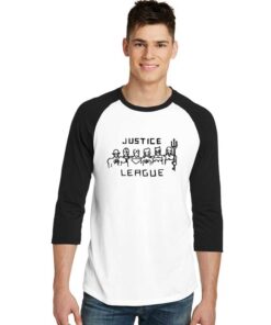 The Justice League Ugly Drawing Raglan Tee