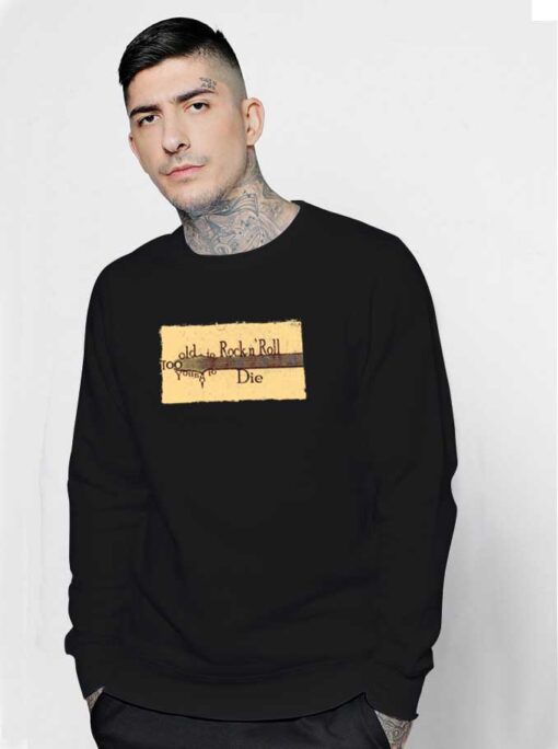 Too Old to Rock n' Roll Too Young to Die Vintage Sweatshirt