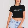 Verified Introvert Blue Checklist Crop Top Shirt