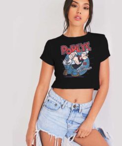 Vintage Popeye The Sailorman Comic Crop Top Shirt