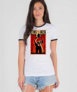 Walk The Line Vintage Guitar Ringer Tee