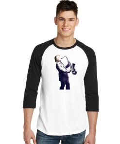 Donald Trump Playing Saxophone Raglan Tee