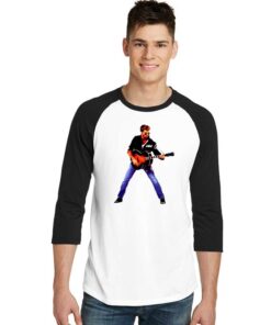 Georges Michael USA Guitar Raglan Tee