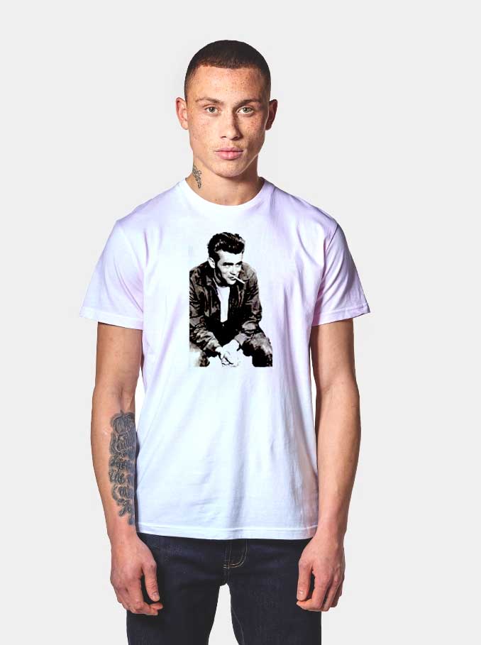 James Dean Smoking Photo T Shirt