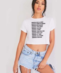 Jmenfou Quote Compilation Crop Top Shirt