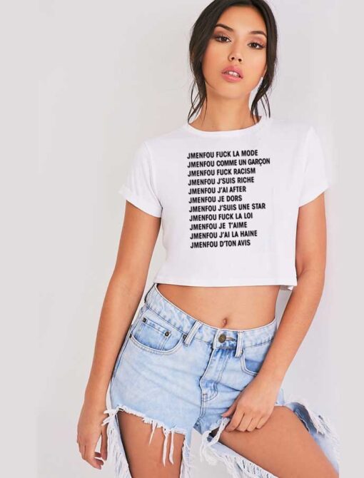 Jmenfou Quote Compilation Crop Top Shirt