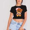 Justin Bieber Teddie Bear Hoodie Crop Top Shirt