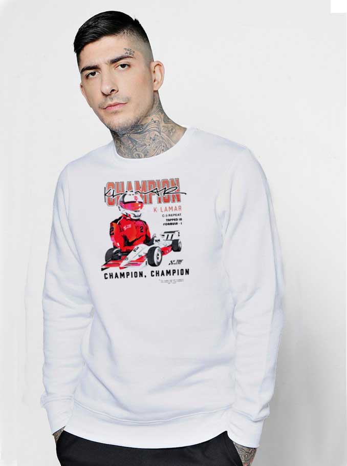 motto symmetri stimulere Get Buy Kendrick Lamar Champion Formula One Sweatshirt Unisex