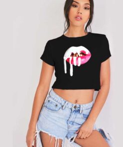 Kylie Jenner Creamed Lips Crop Top Shirt