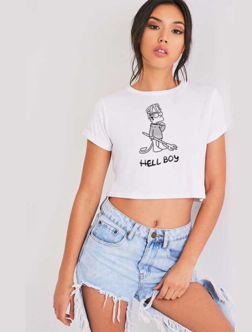 Lil Peep Hell Boy Bart Simpson Crop Top Shirt