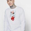 Pink Floyd Love Flowers Heart Sweatshirt