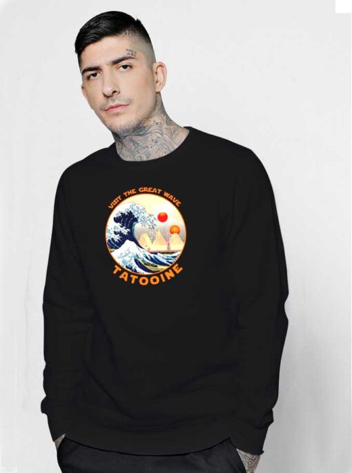 Visit Tatooine The Great Wave Sweatshirt