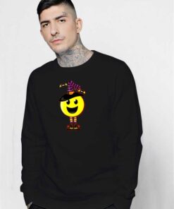 Creepy Happy Witch Halloween Emoji Sweatshirt