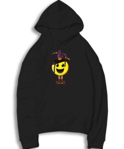 Creepy Happy Witch Halloween Emoji Hoodie