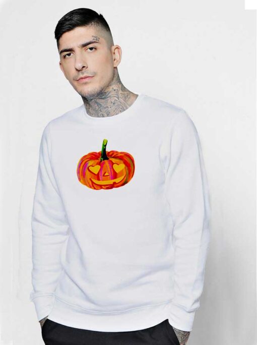 Halloween Rainbow Heart Eyes Pumpkin Sweatshirt