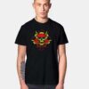 Killer Skull Red Flower T Shirt