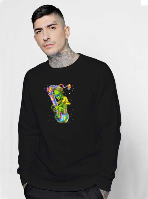 Alien Stoner Weed Bong Earth Sweatshirt