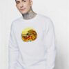 Astronaut Great Wave Of Pizza Sweatshirt