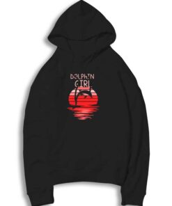 Dolphin Girl Sunset Vintage Hoodie
