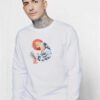 Spirit Animal Cat Kanagawa Wave Sweatshirt