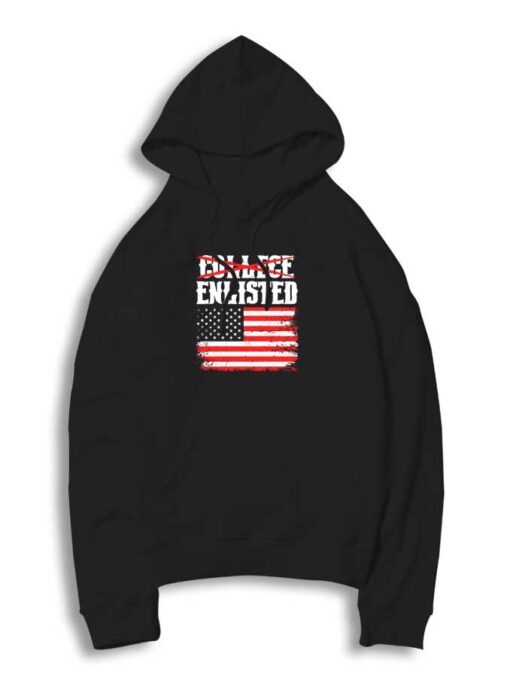 Veteran College Enlisted American Flag Hoodie