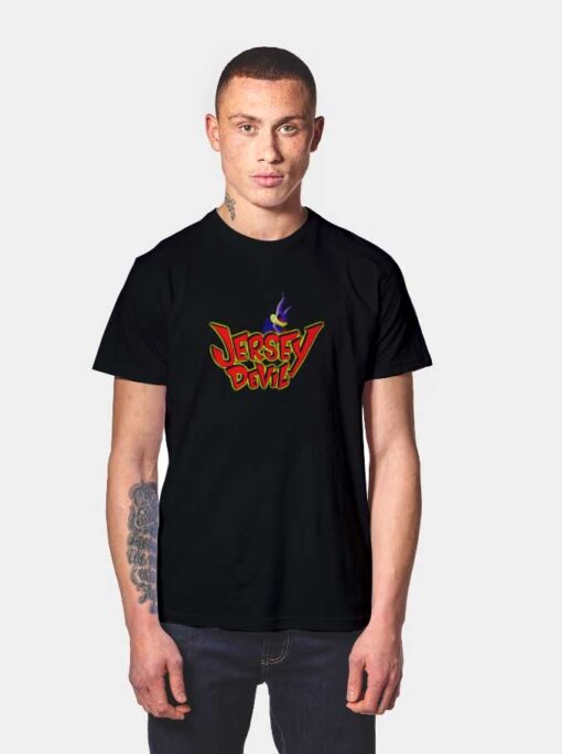 Looney Tunes Jersey Devil Logo T Shirt