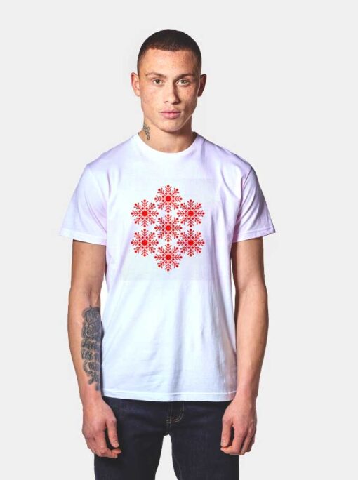 Snow Flake Winter Hexagon T Shirt