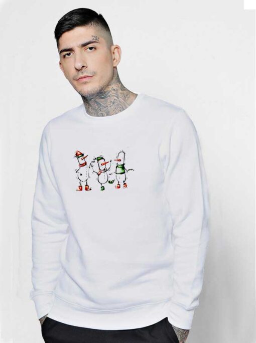 Three Cartoon Snowmen Winter Sweatshirt