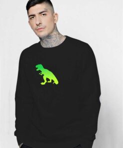 Green T-Rex Dinosaur Silhouette Sweatshirt